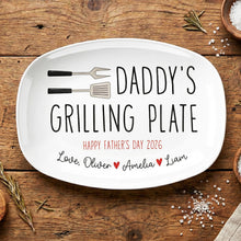 Load image into Gallery viewer, Personalized Grilling Plate Custom Name Gift for Dad
