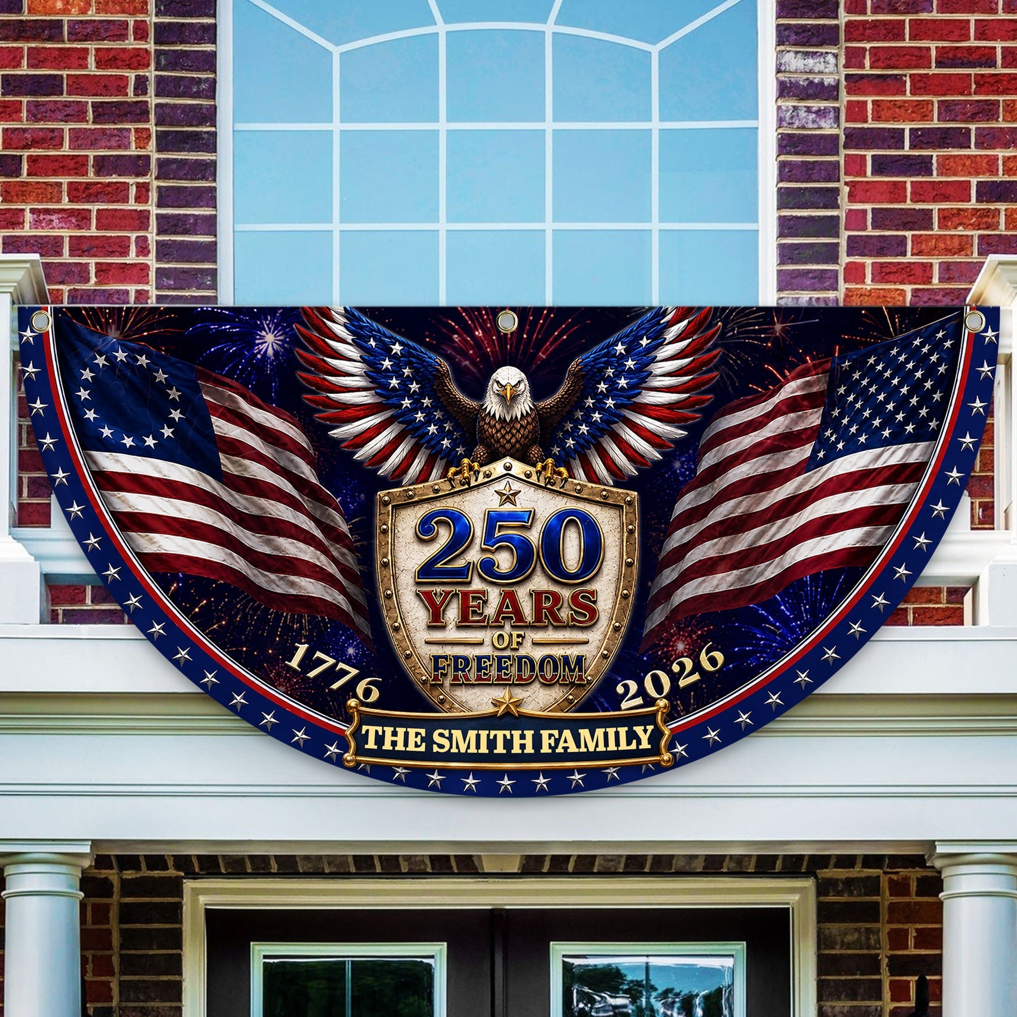 Personalized Family Name Patriotic Flag Custom 250th Birthday Gift
