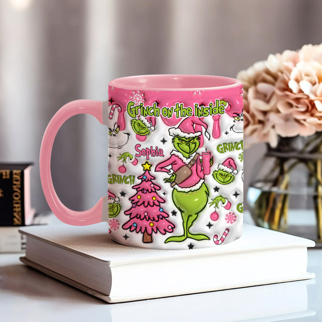 Personalized Grinch Accent Mug Custom Name Holiday Gift
