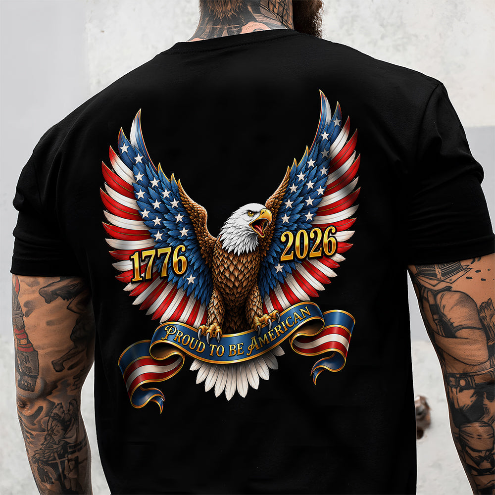 Personalized Patriotic Eagle T-Shirt Proud to Be American Gift