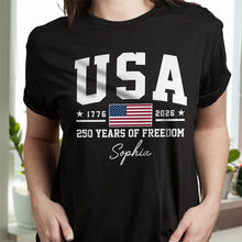 Load image into Gallery viewer, Personalized 250 Years of Freedom T-Shirt for Independence Day Gift

