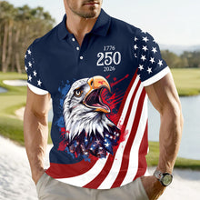 Load image into Gallery viewer, Personalized American Pride Eagle Polo Shirt Gift for Dad
