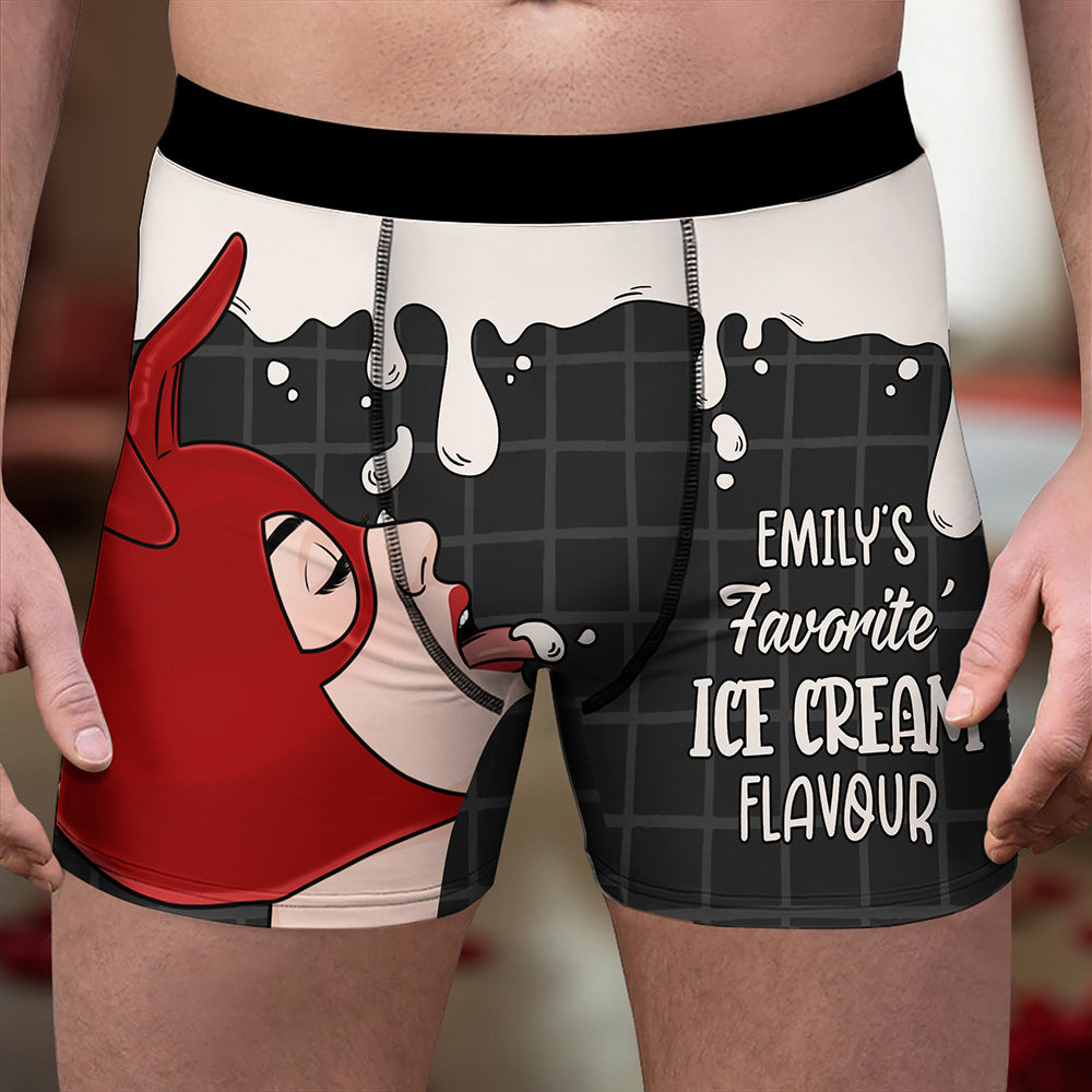 Personalized Ice Cream Flavor Boxers Custom Name Gift for Him