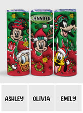Load image into Gallery viewer, Personalized Christmas Mouse Skinny Tumbler Custom Name Gift
