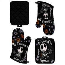 Load image into Gallery viewer, Personalized Nightmare Oven Mitt and Pot Holder Set Gift for Cooking Enthusiasts
