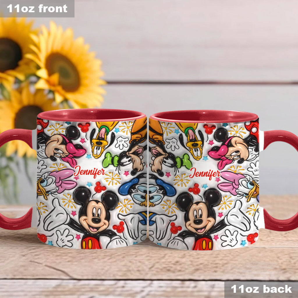 Personalized Mickey Mouse Accent Mug Custom Name Holiday Gift