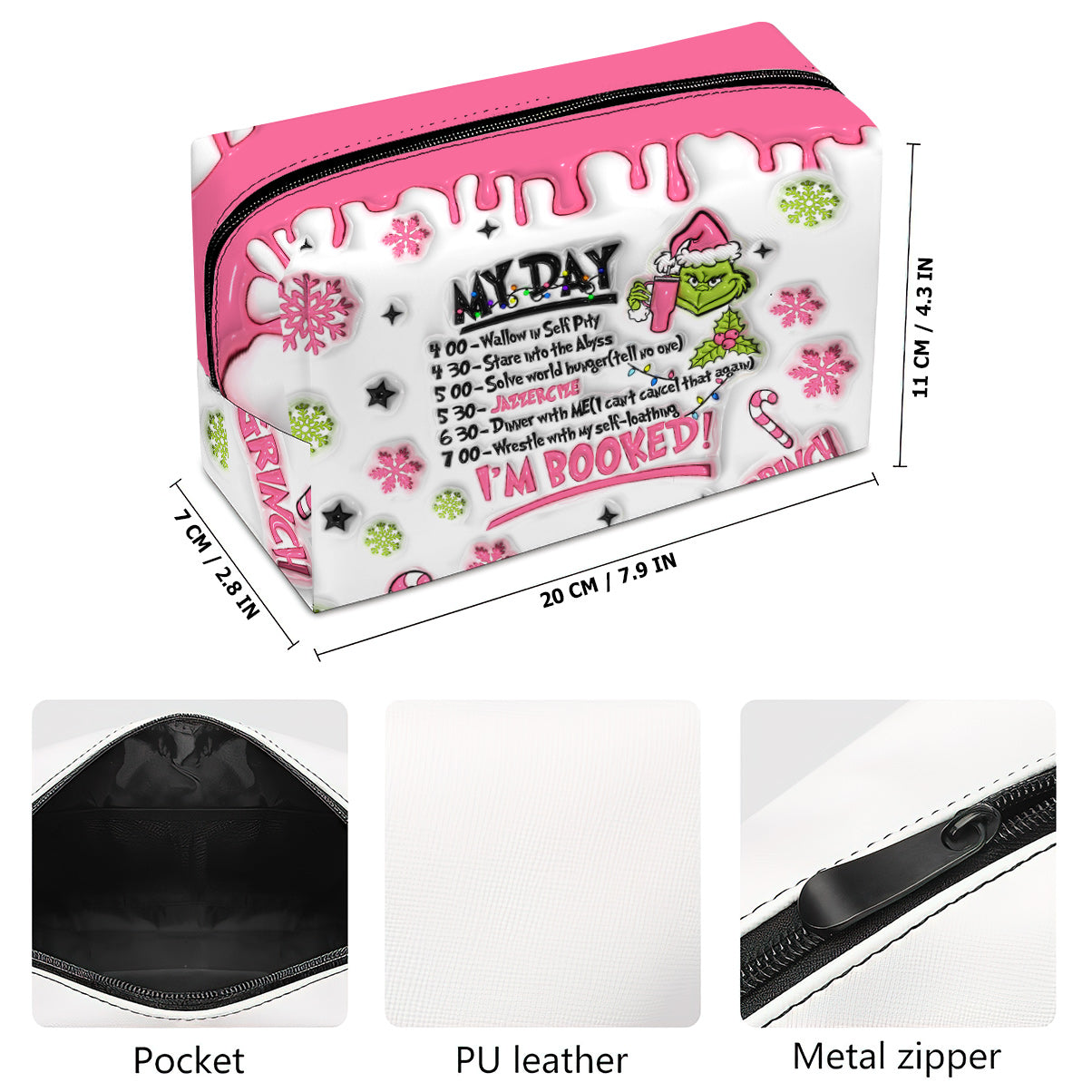 Personalized Christmas Makeup Bag Custom Name Gift