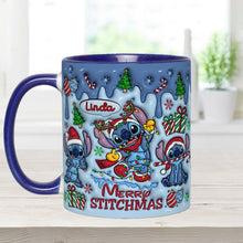 Load image into Gallery viewer, Personalized Merry Stitchmas Ohana Accent Mug Gift for Mom
