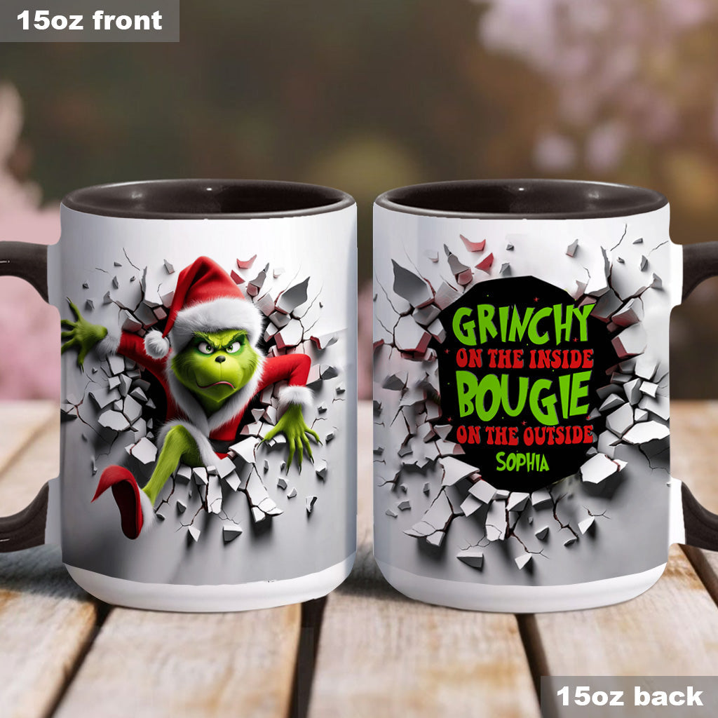 Personalized Christmas Accent Mug with Grinch Design for Holiday Gifts