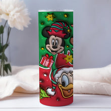 Load image into Gallery viewer, Personalized Christmas Mouse Skinny Tumbler Custom Name Gift

