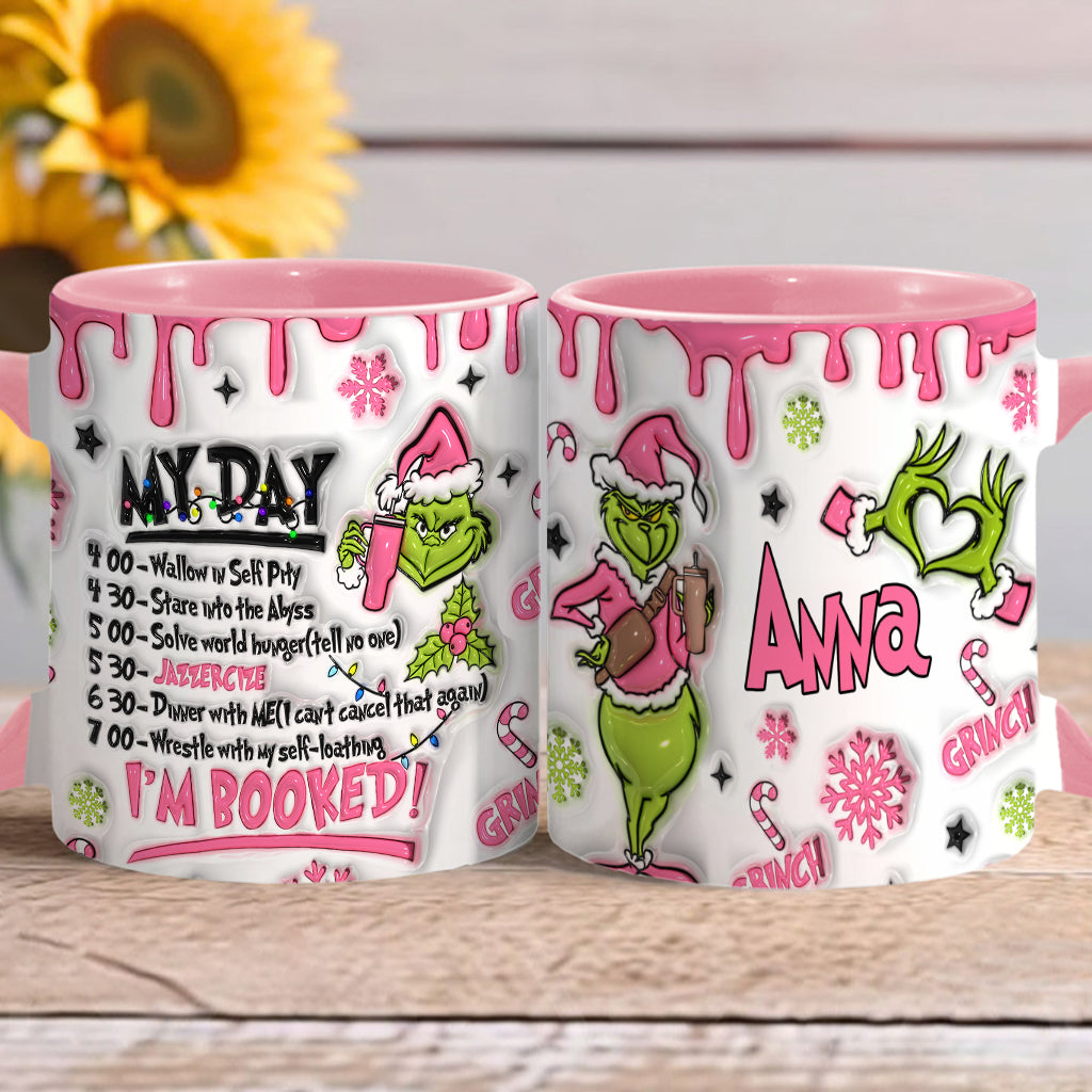 Personalized Christmas Accent Mug with Grinch Design for Hot Cocoa