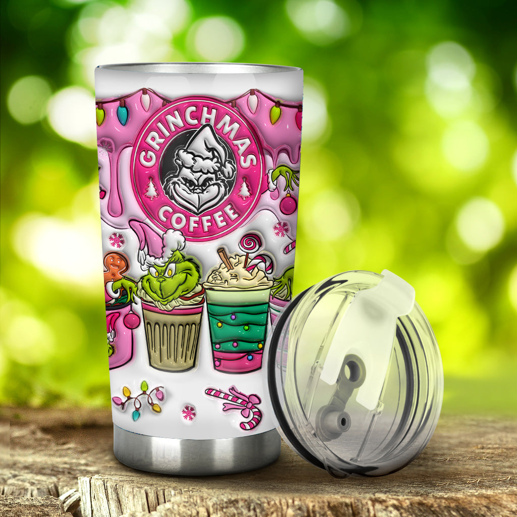 Personalized Grinchmas Tumbler with Custom Name for Christmas Gift