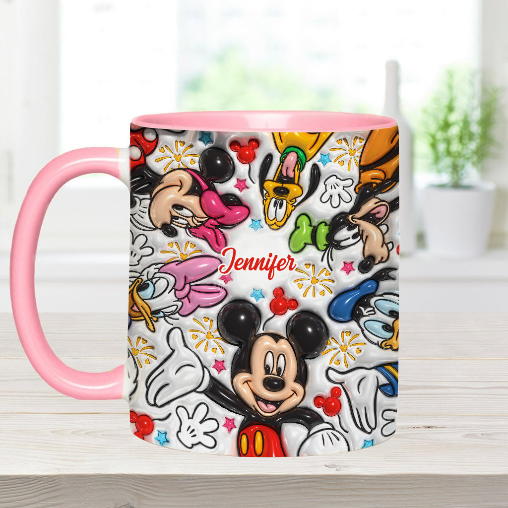 Personalized Mickey Mouse Accent Mug Custom Name Holiday Gift