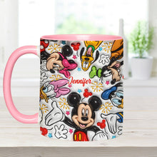 Load image into Gallery viewer, Personalized Mickey Mouse Accent Mug Custom Name Holiday Gift
