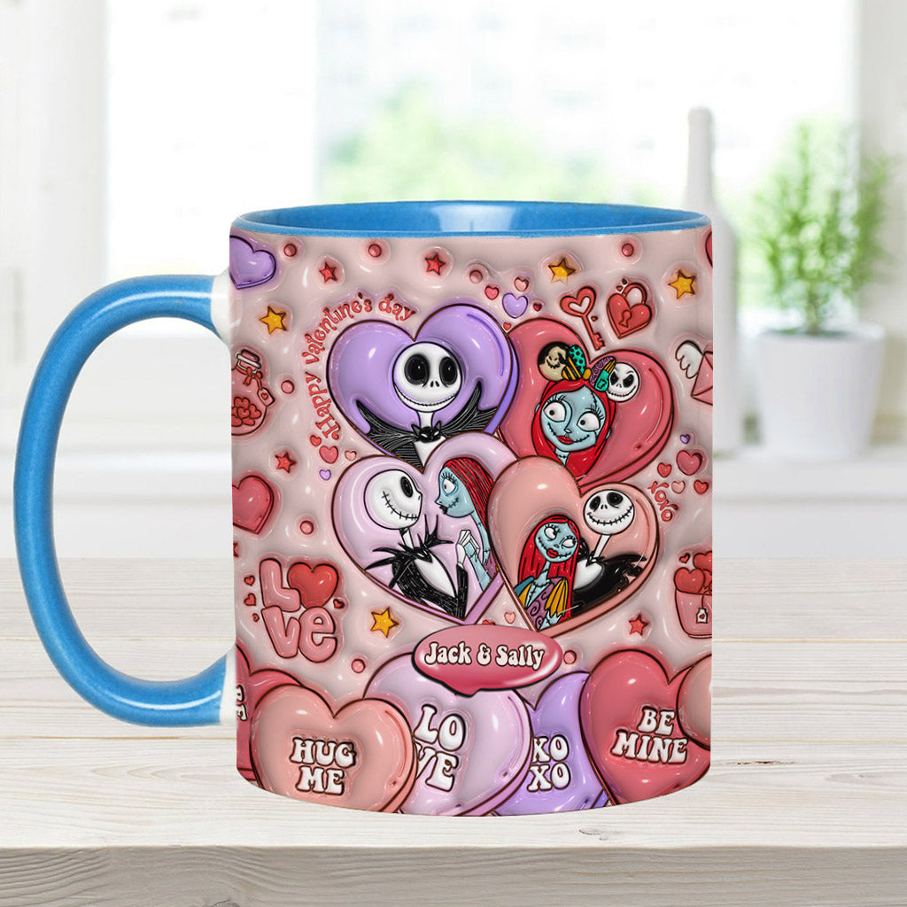 Personalized Valentine's Day Accent Mug Custom Name Gift for Couples