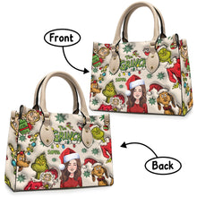 Load image into Gallery viewer, Customized Grinch Pattern Leather Handbag for Women - Unique Gift
