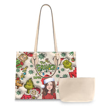 Load image into Gallery viewer, Customized Grinch Pattern Leather Handbag for Women - Unique Gift
