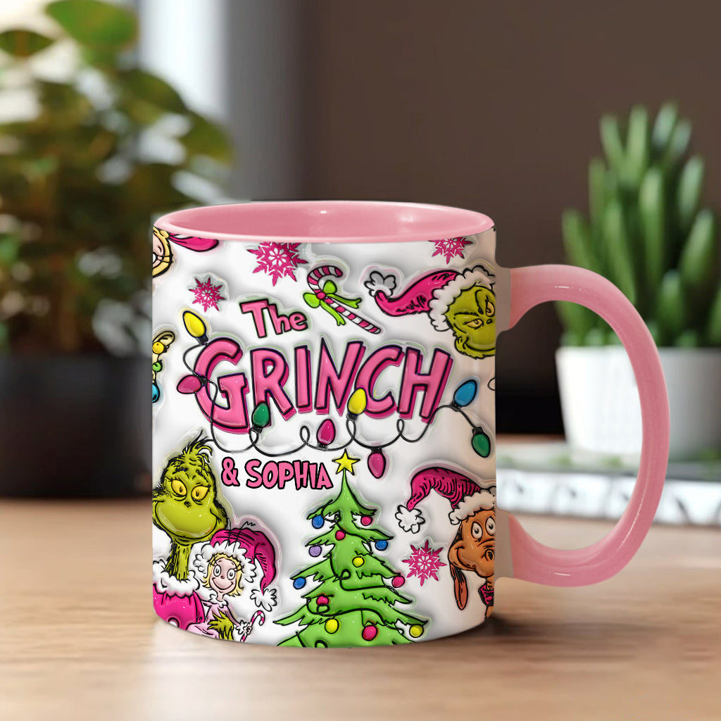 Personalized Grinch Accent Mug Custom Name Christmas Gift