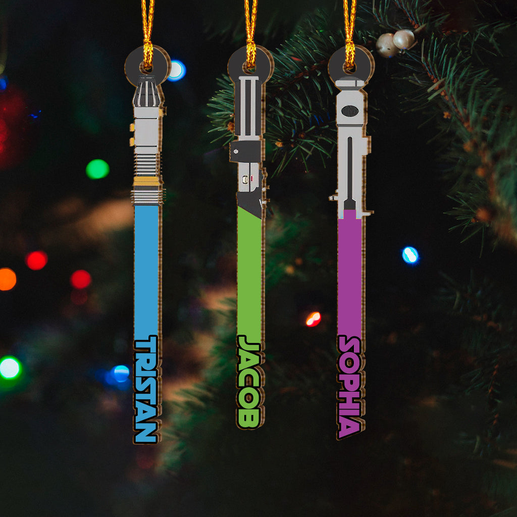 Personalized Star Wars Lightsaber Ornament Custom Name Christmas Gift