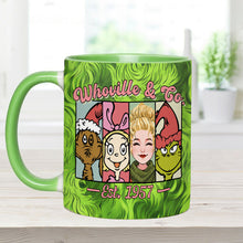 Load image into Gallery viewer, Personalized Holiday Accent Mug Custom Name Whoville Gift
