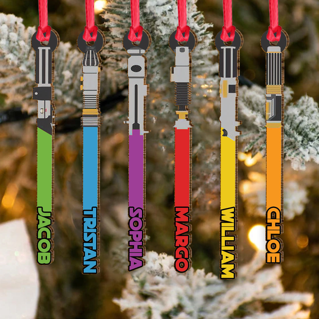 Personalized Star Wars Lightsaber Ornament Custom Name Christmas Gift