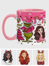 Load image into Gallery viewer, Personalized Grinch Accent Mug with Custom Name for Christmas Gift
