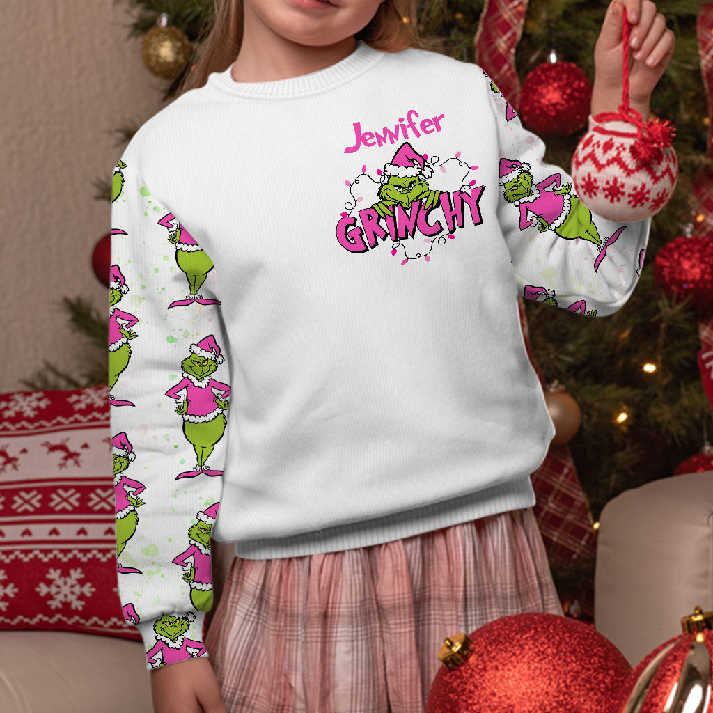 Personalized Grinchy Holiday Ugly Sweater Gift for Women