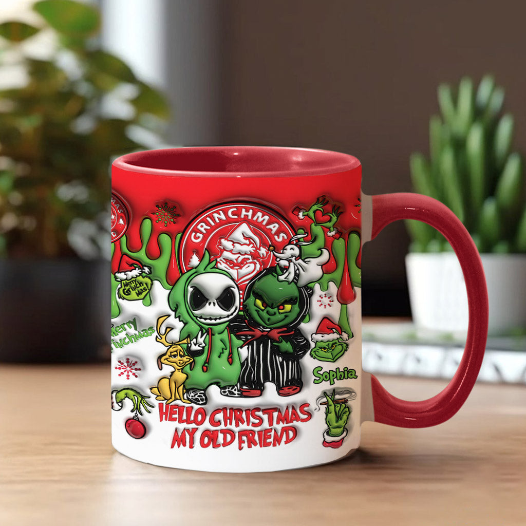 Personalized Grinch Accent Mug Custom Name Christmas Gift