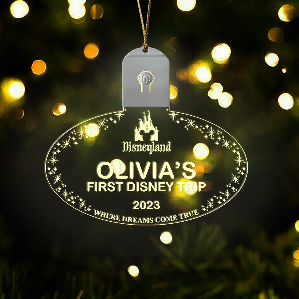 Personalized LED Acrylic Ornament with Custom Name for Christmas