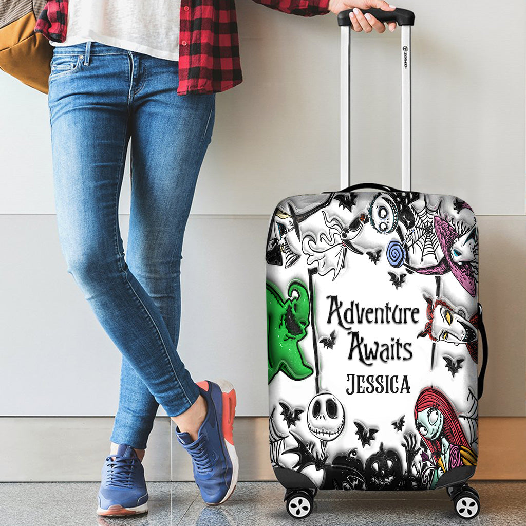 Personalized Nightmare Luggage Cover Custom Name Halloween Gift