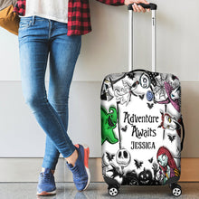 Load image into Gallery viewer, Personalized Nightmare Luggage Cover Custom Name Halloween Gift
