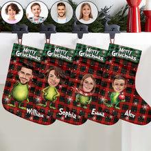 Load image into Gallery viewer, Personalized Merry Grinchmas Christmas Stockings with Custom Names
