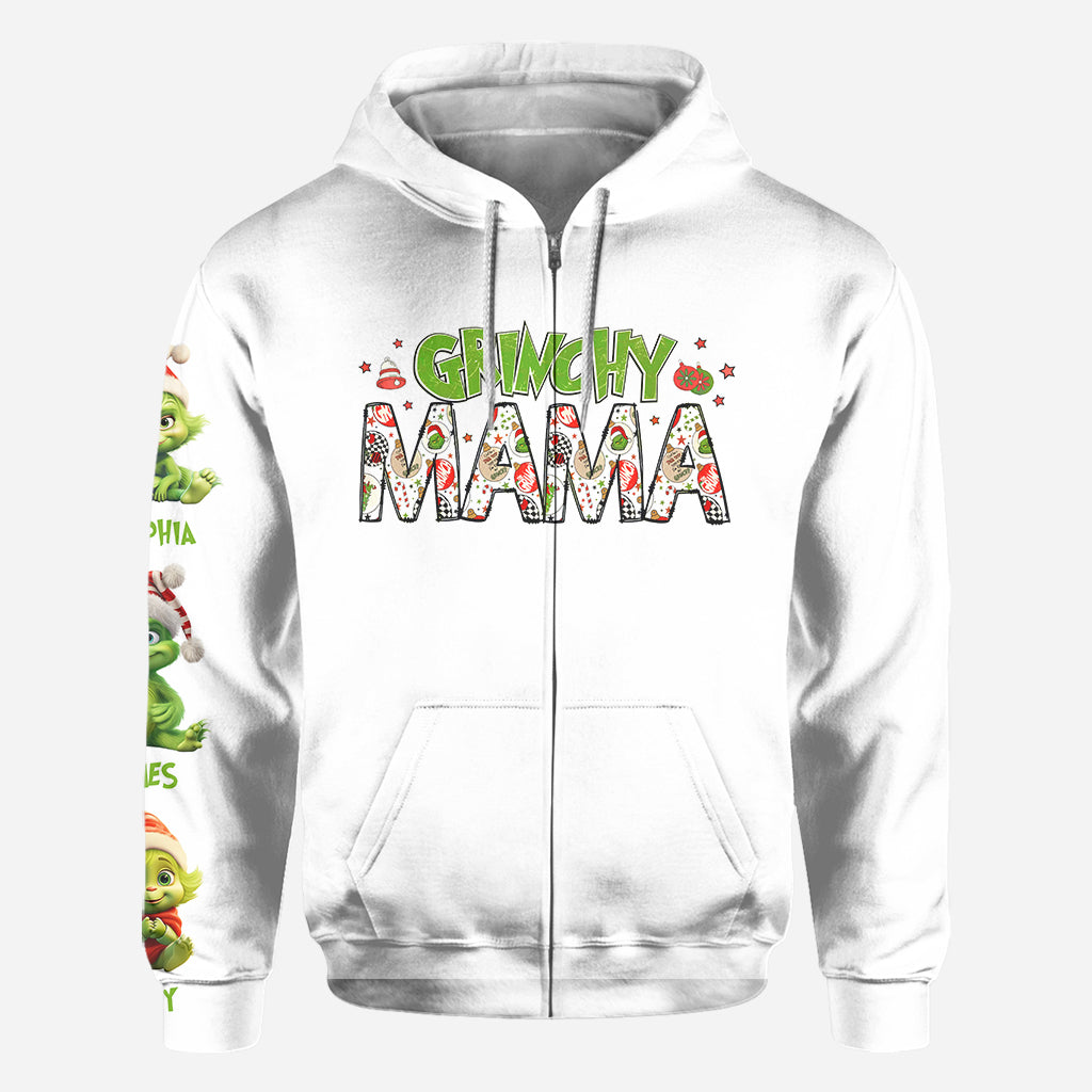 Personalized Grinch Mama All Over Shirt for Christmas Gift
