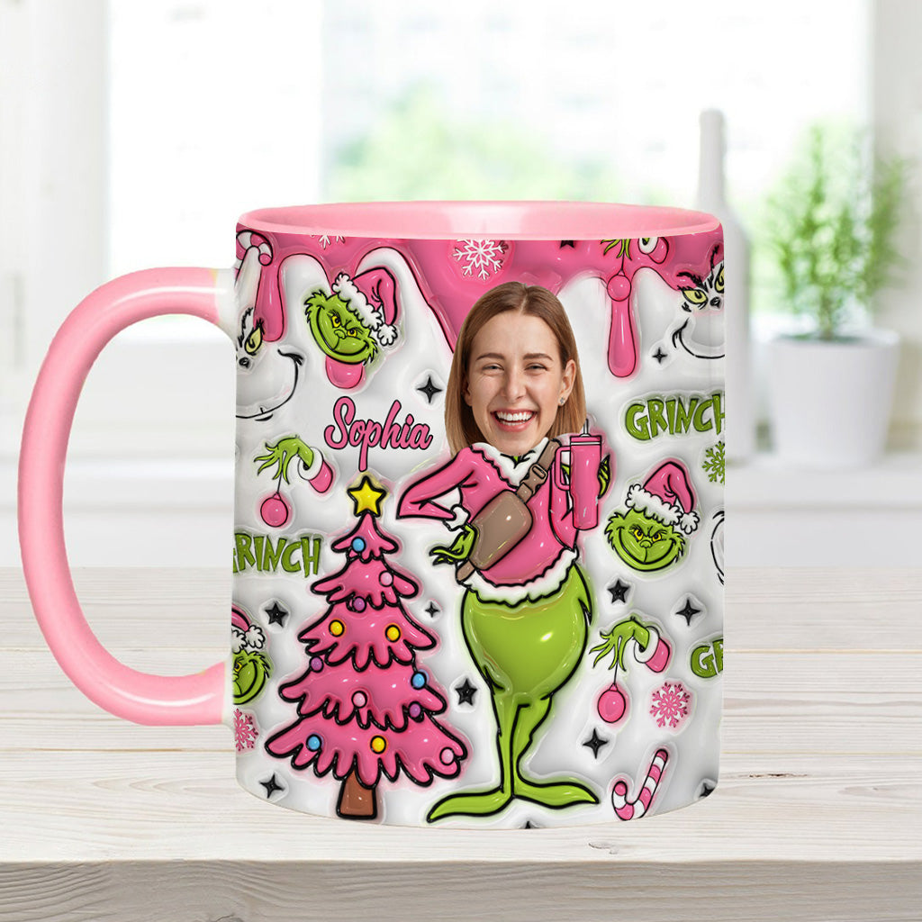 Personalized Grinch Christmas Accent Mug Custom Name Gift