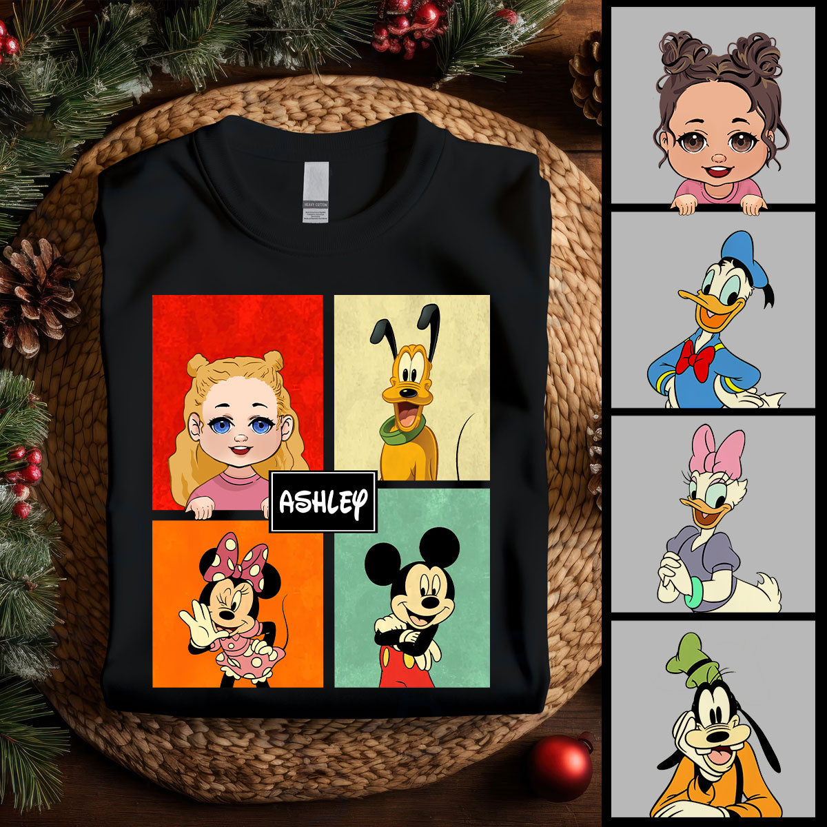 Personalized Disney Character All Over Shirt Custom Name Gift