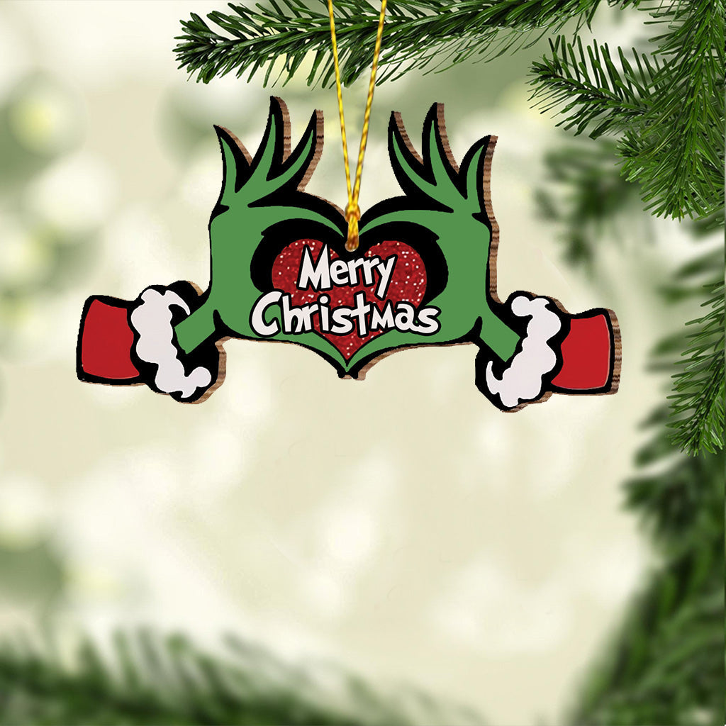 Personalized Grinch Merry Christmas Ornament Gift for Kids