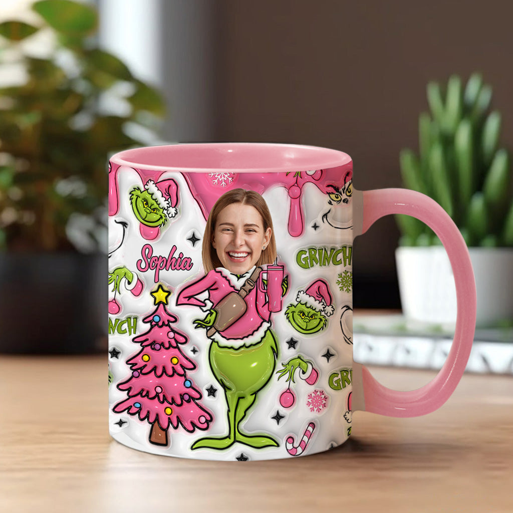 Personalized Grinch Christmas Accent Mug Custom Name Gift