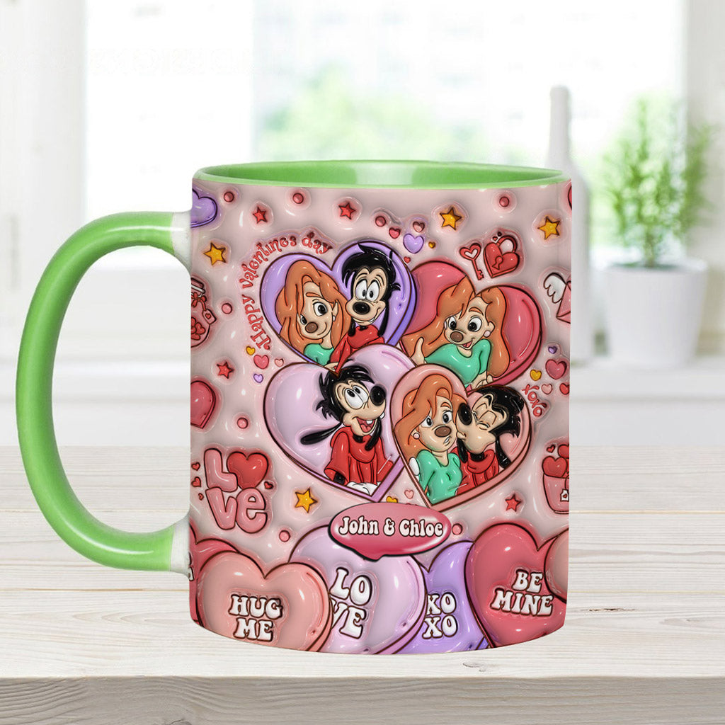 Personalized Valentine’s Day Accent Mug Custom Name Gift for Couple