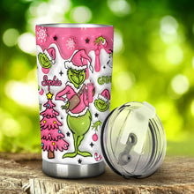 Load image into Gallery viewer, Personalized Stainless Steel Grinch Tumbler with Name for Christmas

