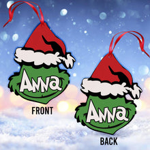 Load image into Gallery viewer, Personalized Grinch Merry Christmas Ornament Gift for Kids
