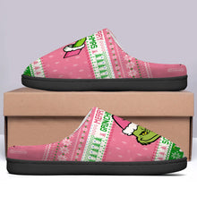 Load image into Gallery viewer, Personalized Merry Grinchmas Slippers Custom Name Holiday Gift
