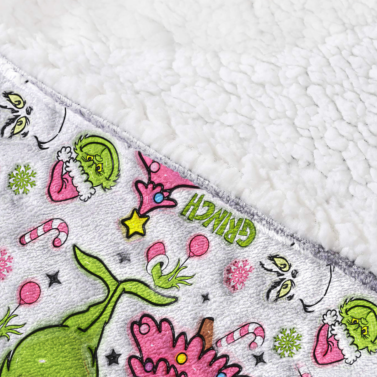 Personalized Grinch Blanket Hoodie Custom Name Gift for Christmas