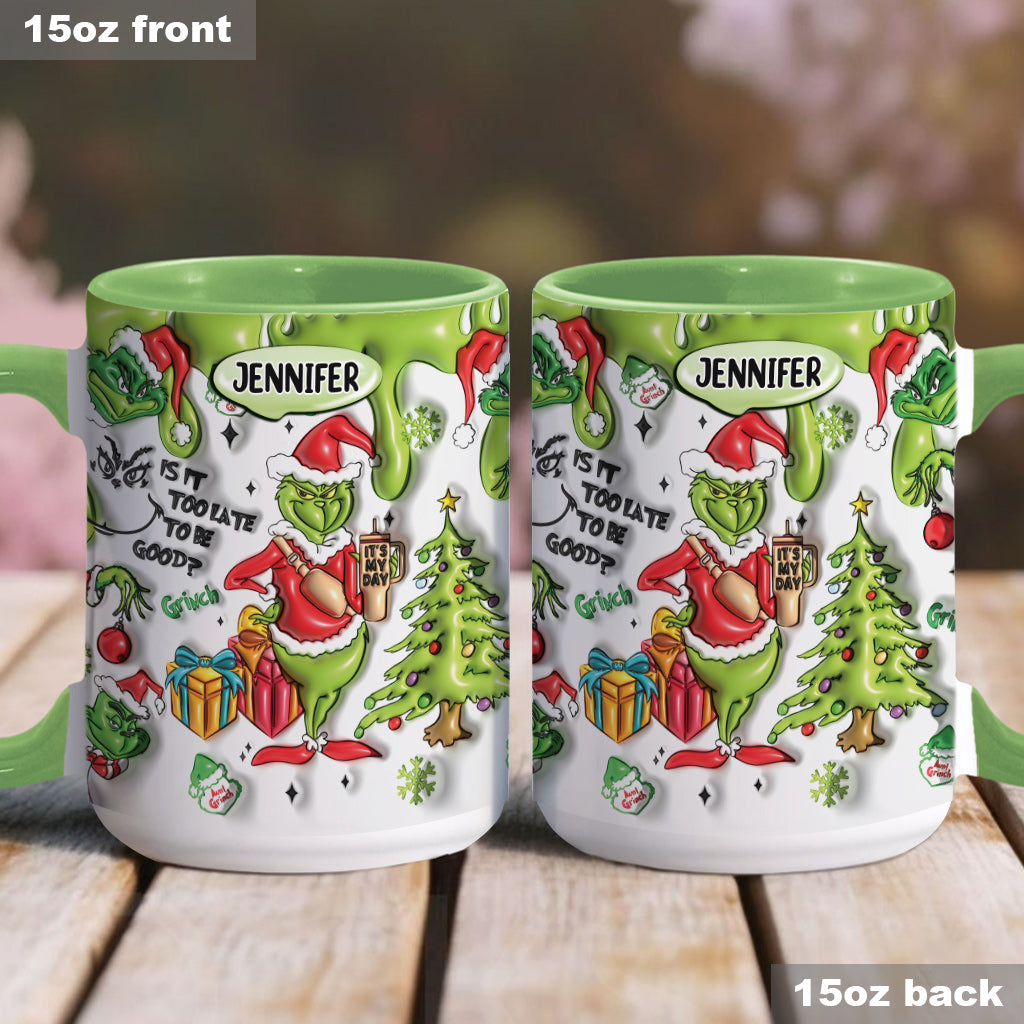 Personalized Grinch Accent Mug Custom Name Christmas Gift