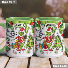 Load image into Gallery viewer, Personalized Grinch Accent Mug Custom Name Christmas Gift
