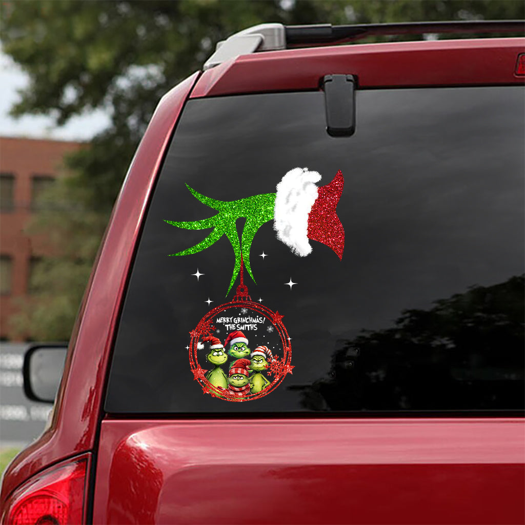 Personalized Merry Grinchmas Decal Die Cut for Christmas