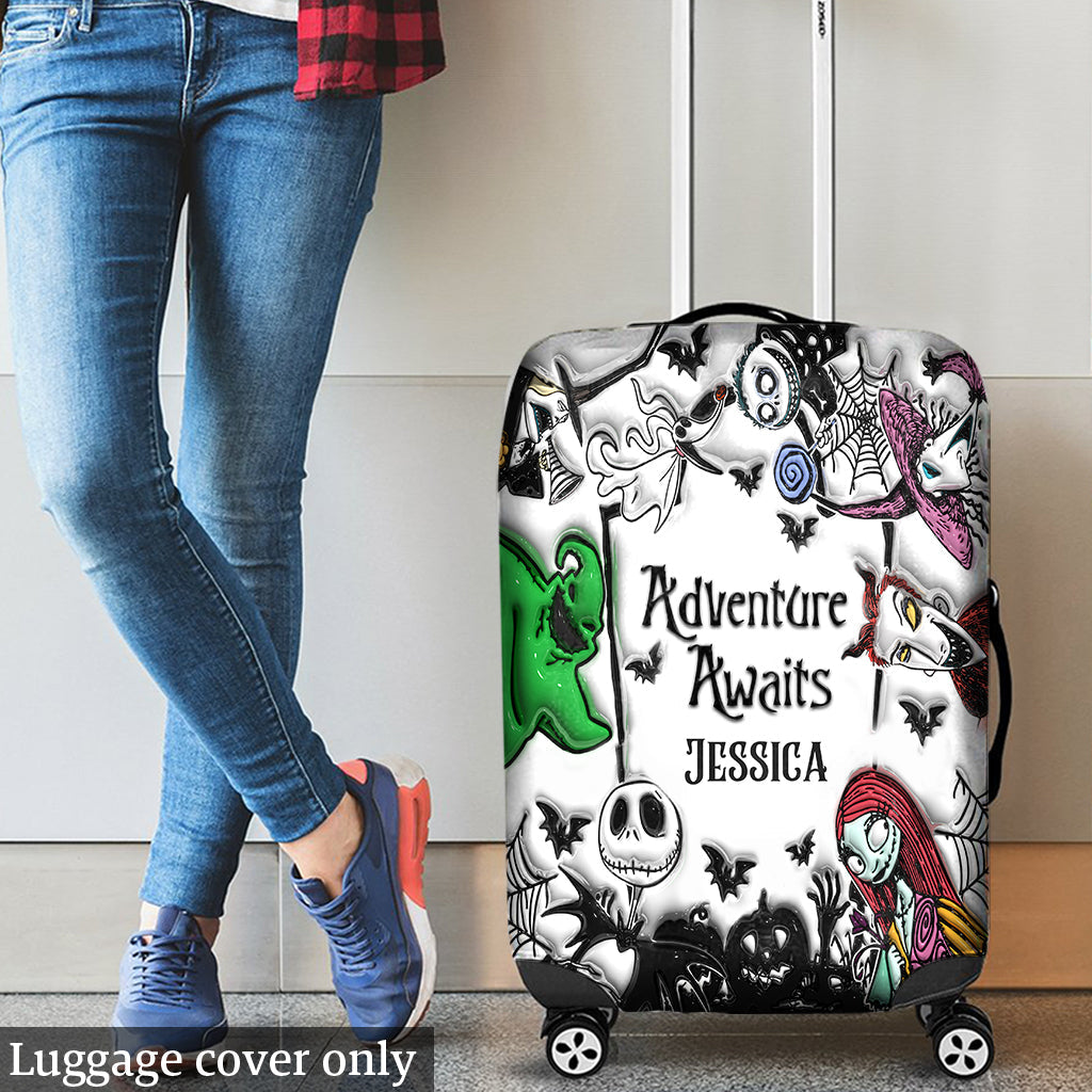 Personalized Nightmare Luggage Cover Custom Name Halloween Gift