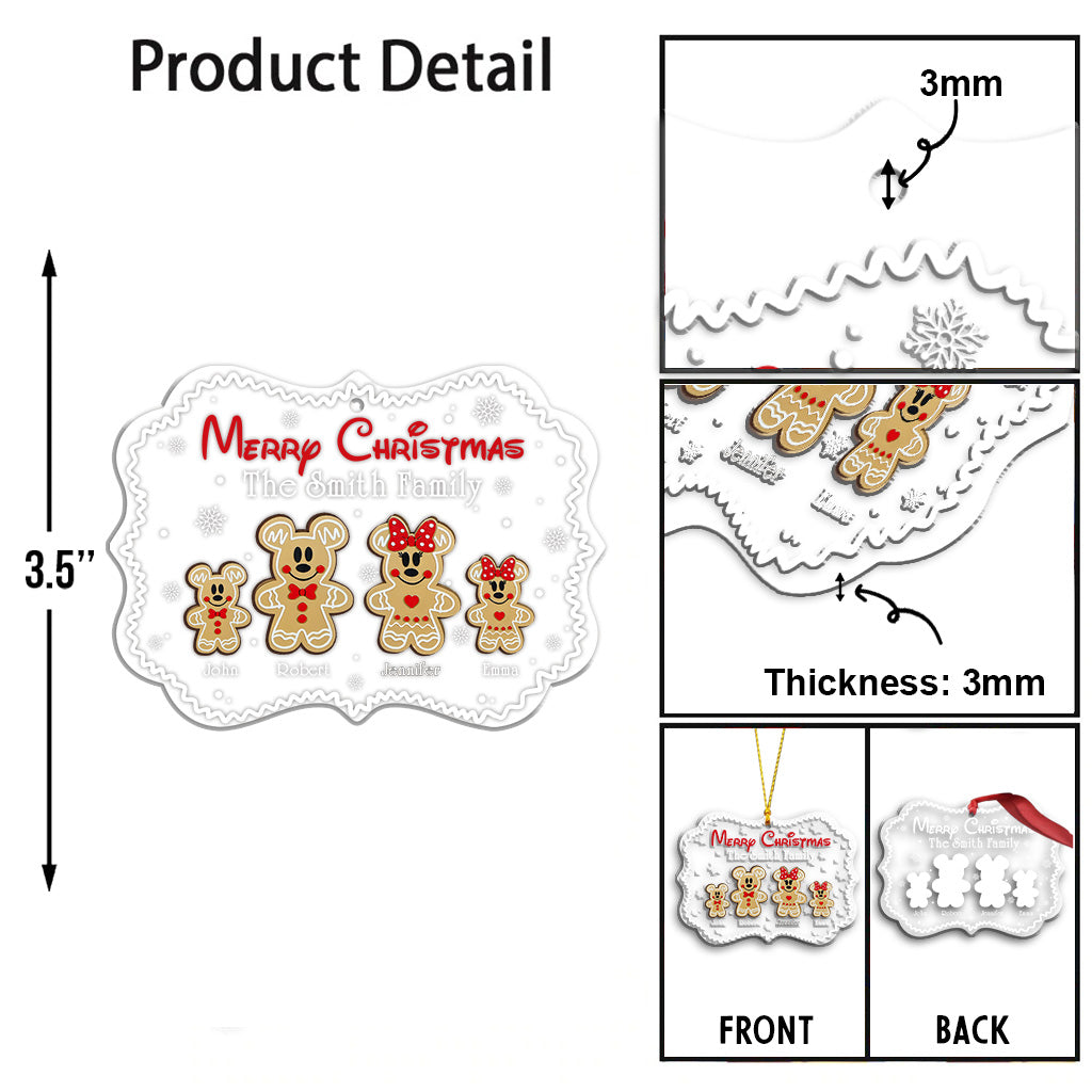 Personalized Christmas Ornament Custom Family Gift Acrylic 3mm