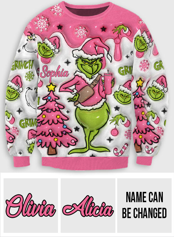 Personalized Merry Grinchmas Ugly Sweater for Christmas Gift