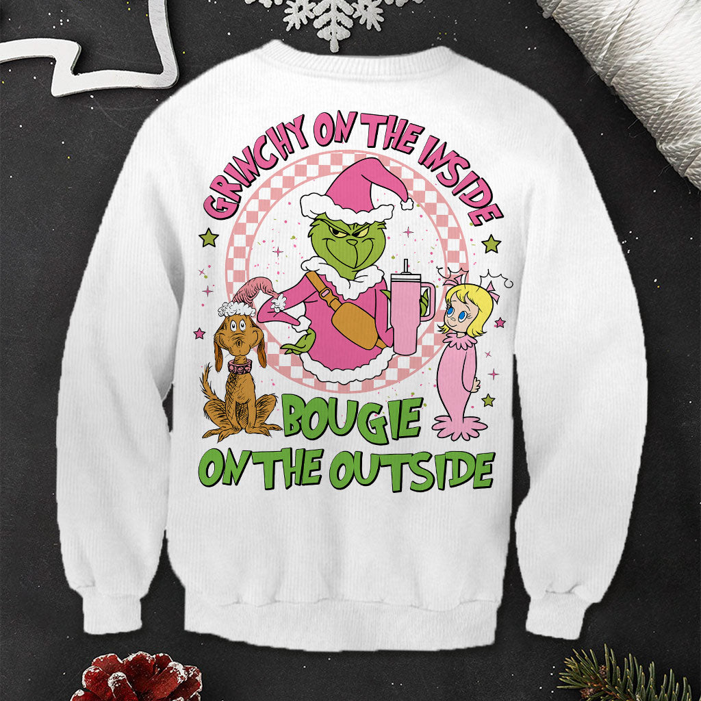 Personalized Grinchy On The Inside Christmas Ugly Sweater Gift