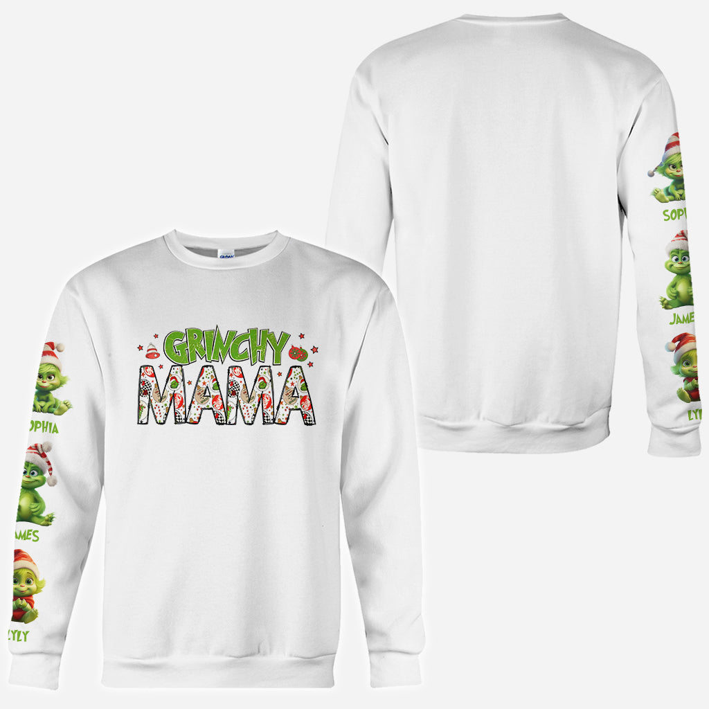 Personalized Grinch Mama All Over Shirt for Christmas Gift